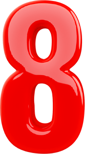 number 8 red 3d